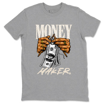 Money Maker sneaker match t-shirt styled to complete your fit with the Air Jordan 3 Pure Money sneakers, shown in Heather Grey 2.