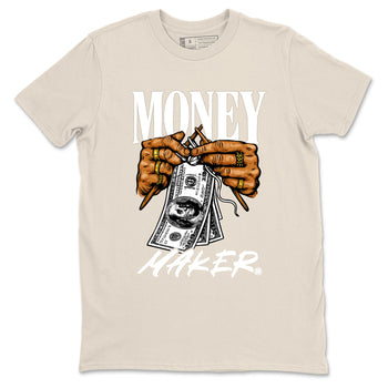 Money Maker sneaker match t-shirt styled to complete your fit with the Air Jordan 3 Pure Money sneakers, shown in Natural 2.