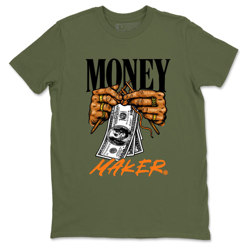 Sneaker match tees – Sneaker Tees To Match Undefeated inspired colorways Air Jordan 4 OG Olive Shoes  – Money Maker Tee Military Green 2
