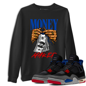 Money Maker sneaker match t-shirt styled to complete your fit with the Air Jordan 4 Rare Air sneakers, shown in Black 1.