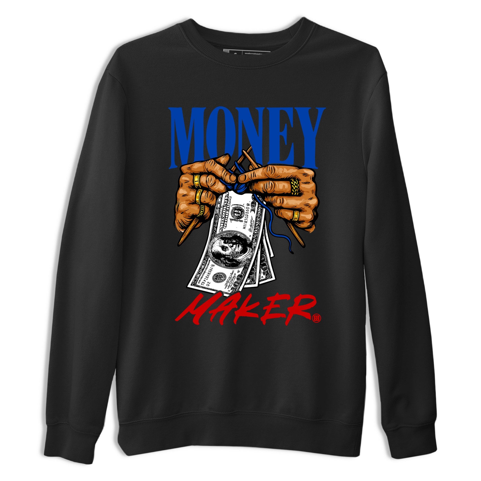Money Maker sneaker match t-shirt styled to complete your fit with the Air Jordan 4 Rare Air sneakers, shown in Black 2.