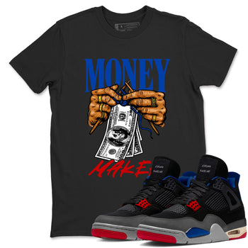Money Maker sneaker match t-shirt styled to complete your fit with the Air Jordan 4 Rare Air sneakers, shown in Black 1.