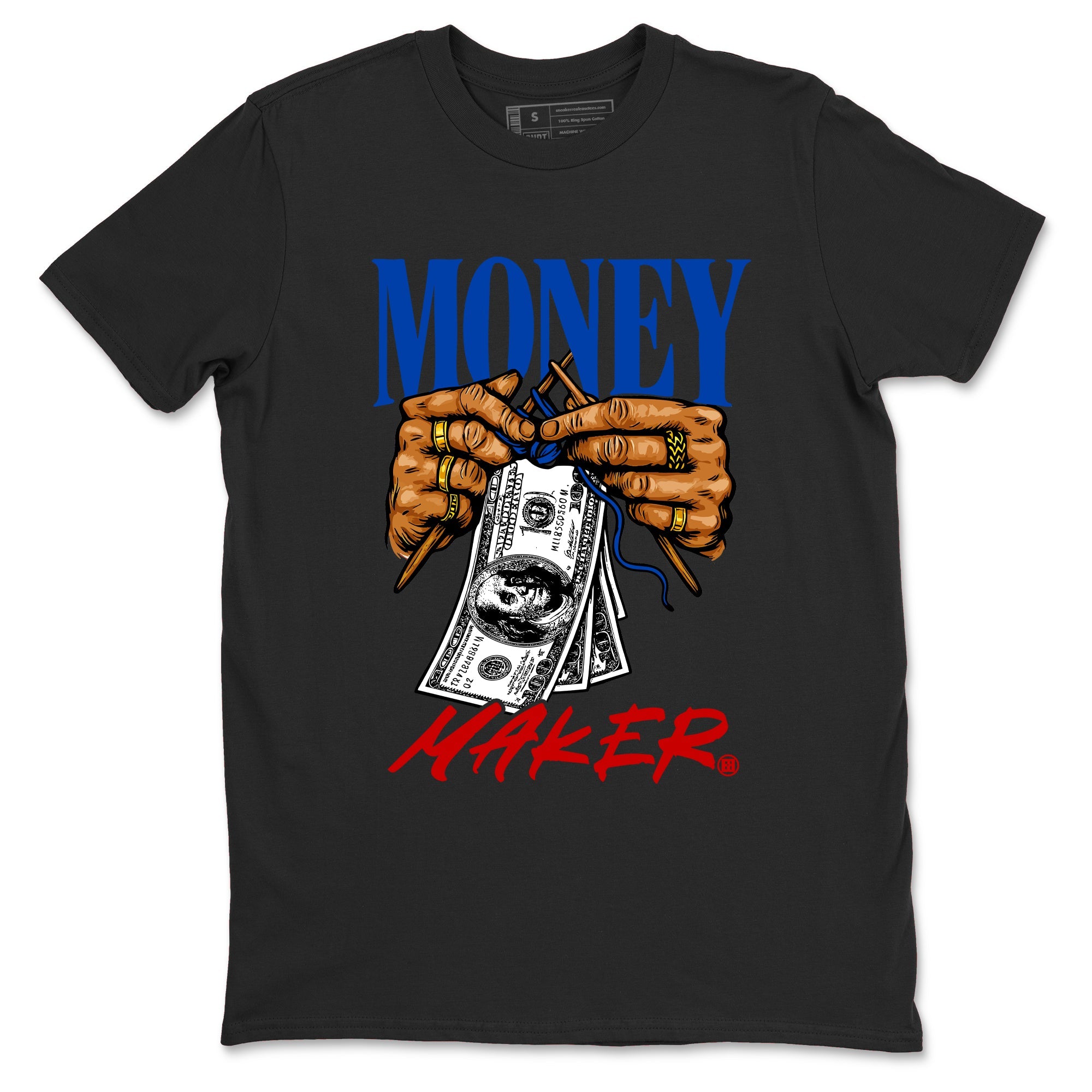 Money Maker sneaker match t-shirt styled to complete your fit with the Air Jordan 4 Rare Air sneakers, shown in Black 2.