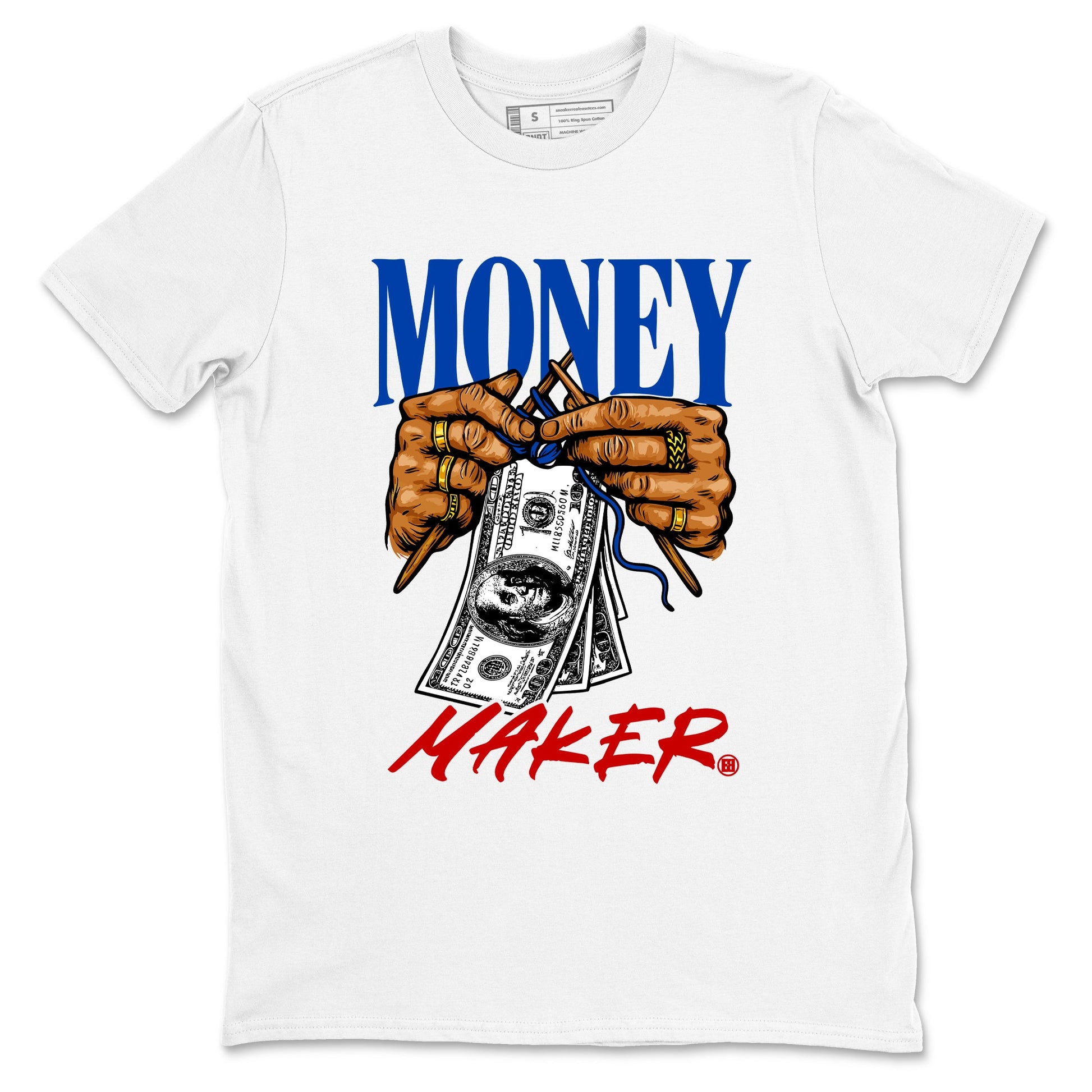 Money Maker sneaker match t-shirt styled to complete your fit with the Air Jordan 4 Rare Air sneakers, shown in White 2.