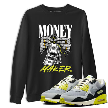 Money Maker sneaker match t-shirt styled to complete your fit with the Air Max 90 Cyber sneakers, shown in Black 1.
