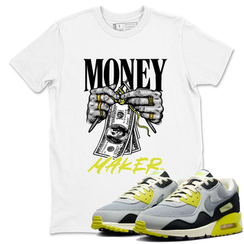 Money Maker sneaker match t-shirt styled to complete your fit with the Air Max 90 Cyber sneakers, shown in White 1.