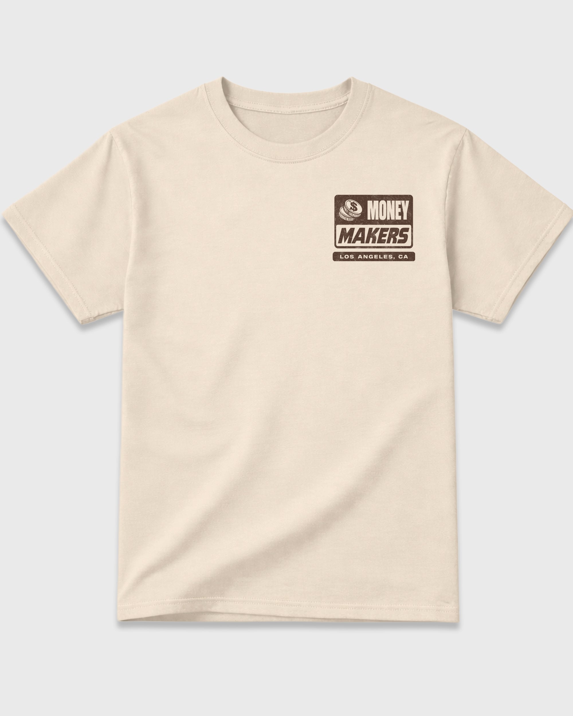 Money Makers Natural Graphic T-Shirt - 2, sneaker tee made to match Air Jordan 12 Retro Fireside sneakers with original graphic artwork for a coordinated sneaker outfit.