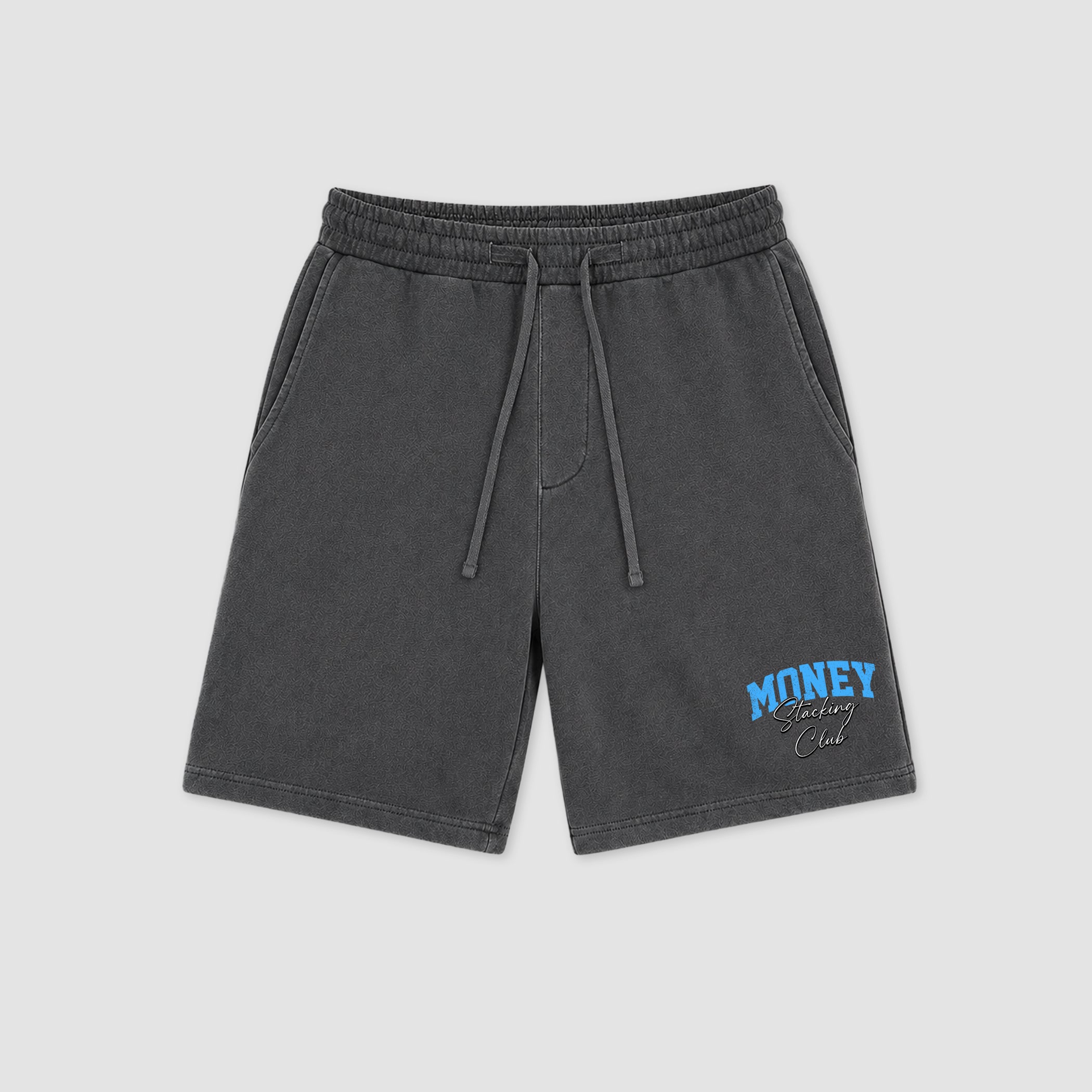 The Money Stacking Club graphic fleece shorts deliver a relaxed streetwear look with premium fleece comfort and bold graphic details, designed to match the Air Jordan 5 Black Carolina and complete your sneaker rotation.