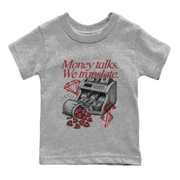 Sneaker match tees – Sneaker Tees To Match Air Foamposite Cough Drop Shoes – Money Talks We Translate Kids T-Shirt Heather Grey 2