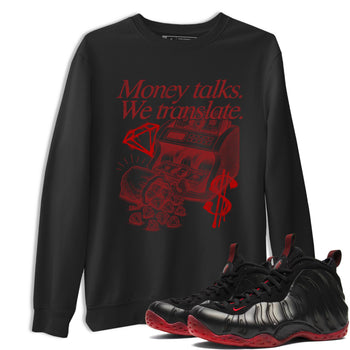 Sneaker match tees – Sneaker Tees To Match Air Foamposite Cough Drop Shoes – Money Talks We Translate Tee Black 1