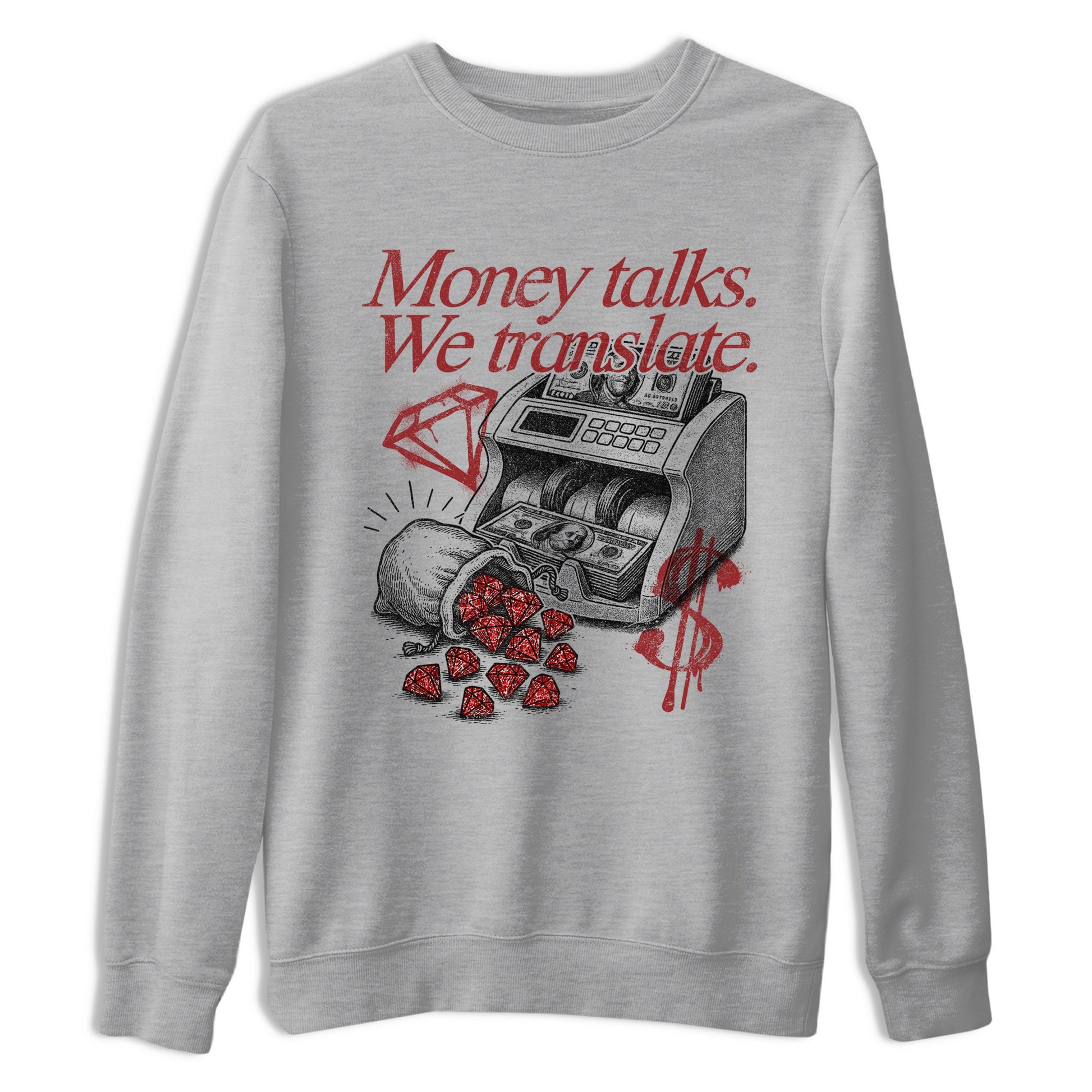 Sneaker match tees – Sneaker Tees To Match Air Foamposite Cough Drop Shoes – Money Talks We Translate Tee Heather Grey 2