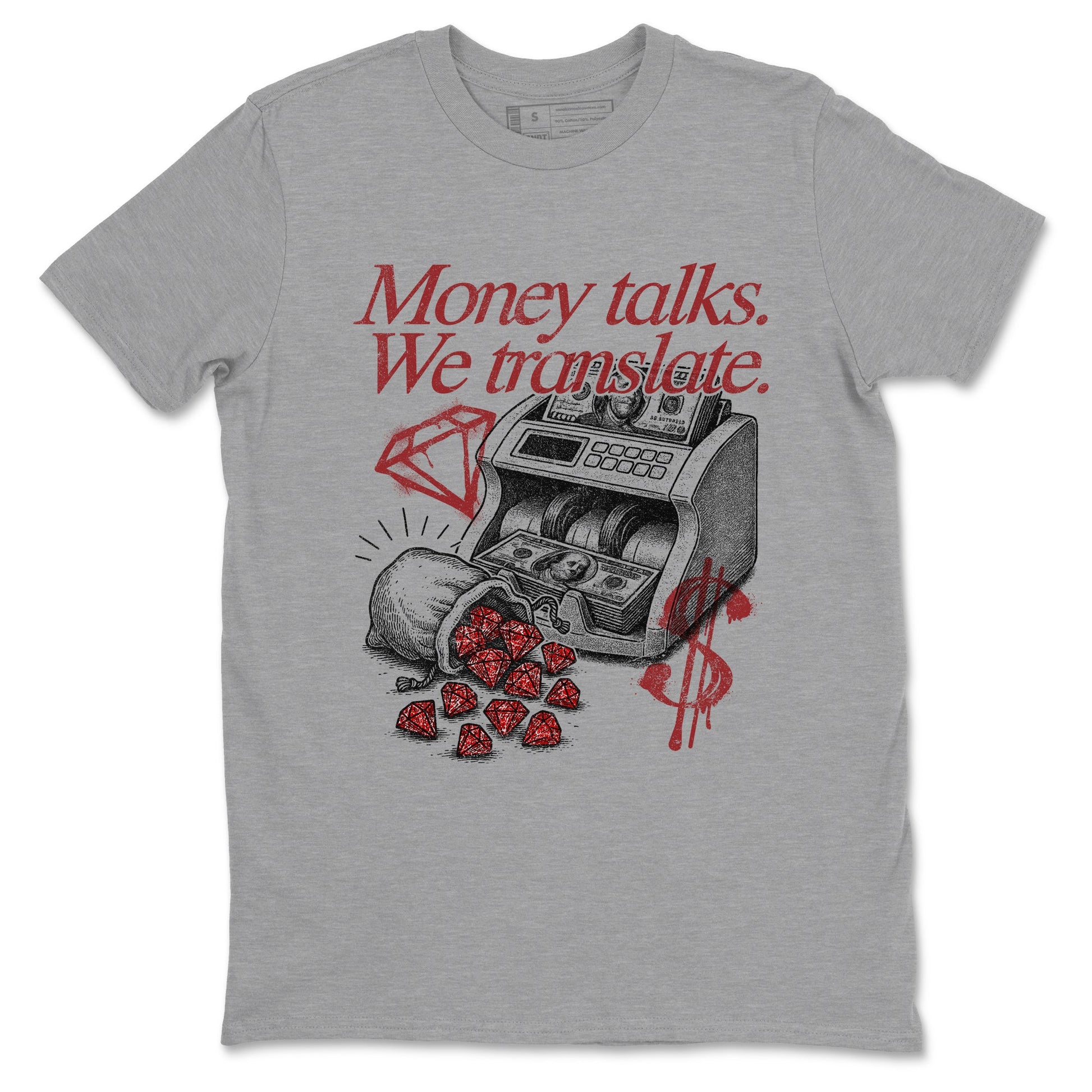 Sneaker match tees – Sneaker Tees To Match Air Foamposite Cough Drop Shoes – Money Talks We Translate Tee Heather Grey 2