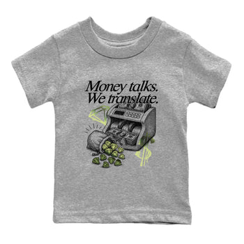 Sneaker match tees – Sneaker Tees To Match Air Foamposite One Pine Green Shoes – Money Talks We Translate Kids T-Shirt Heather Grey 2