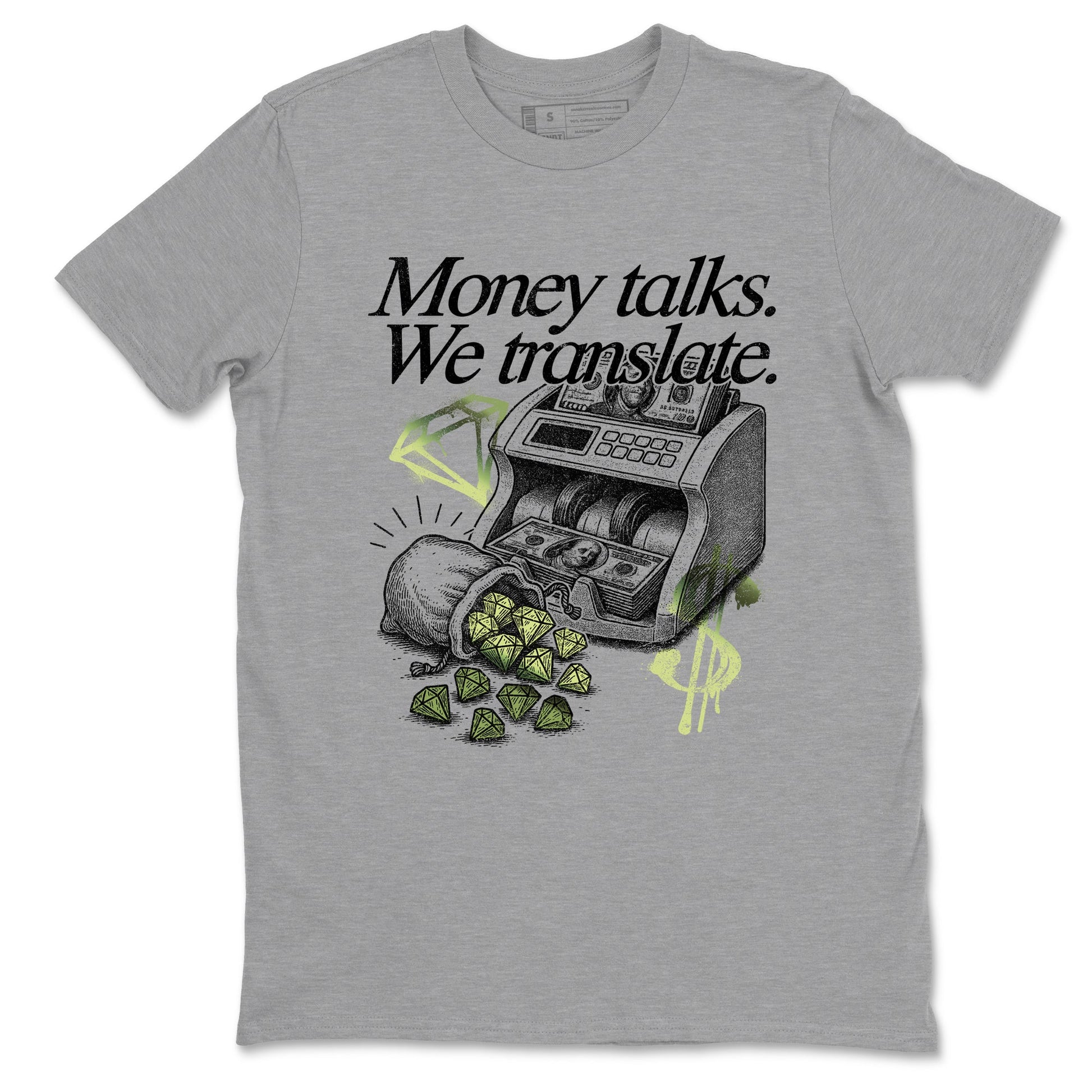 Sneaker match tees – Sneaker Tees To Match Air Foamposite One Pine Green Shoes – Money Talks We Translate Tee Heather Grey 2