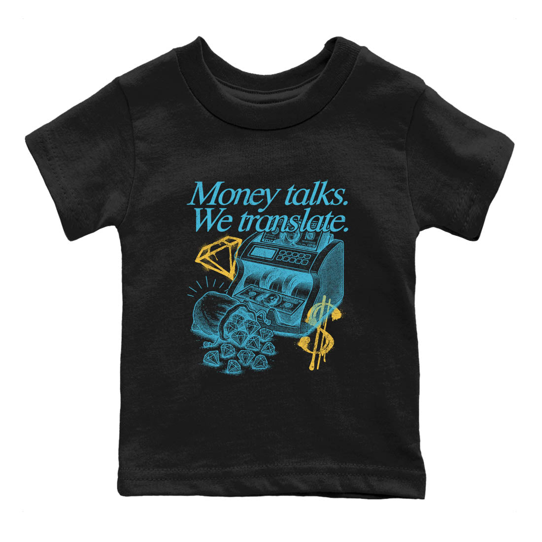 Sneaker Threads – Sneaker Tees To Match Air Jordan 11 Retro Gamma – Money Talks We Translate Youth Graphic Tee Black 2. Perfect for Jordan releases 2025 colorways.