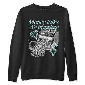 Money Talks We Translate sneaker match t-shirt styled to complete your fit with the Air Jordan 11 Igloo sneakers, shown in Black 2.