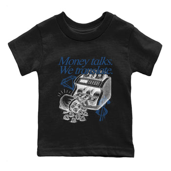 Sneaker match tees – Sneaker Tees To Match Air Jordan 12 French Blue Shoes – Money Talks We Translate Kids T-Shirt Black 2