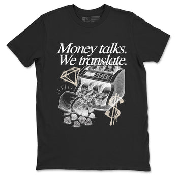 Money Talks We Translate sneaker match t-shirt styled to complete your fit with the Air Jordan 3 Pure Money sneakers, shown in Black 2.