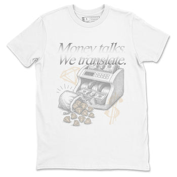 Money Talks We Translate sneaker match t-shirt styled to complete your fit with the Air Jordan 3 Pure Money sneakers, shown in White 2.
