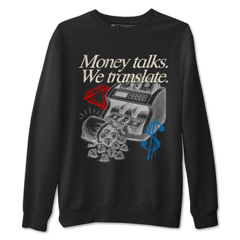 Money Talks We Translate sneaker match t-shirt styled to complete your fit with the Air Jordan 3 Rare Air sneakers, shown in Black 2.