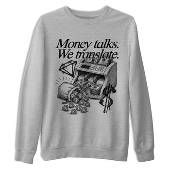 Best Sneakerfit graphic tee – Sneaker Tees To Match Air Jordan 4 Retro Black Cat Sneakers – Money Talks We Translate Tee Heather Grey 2