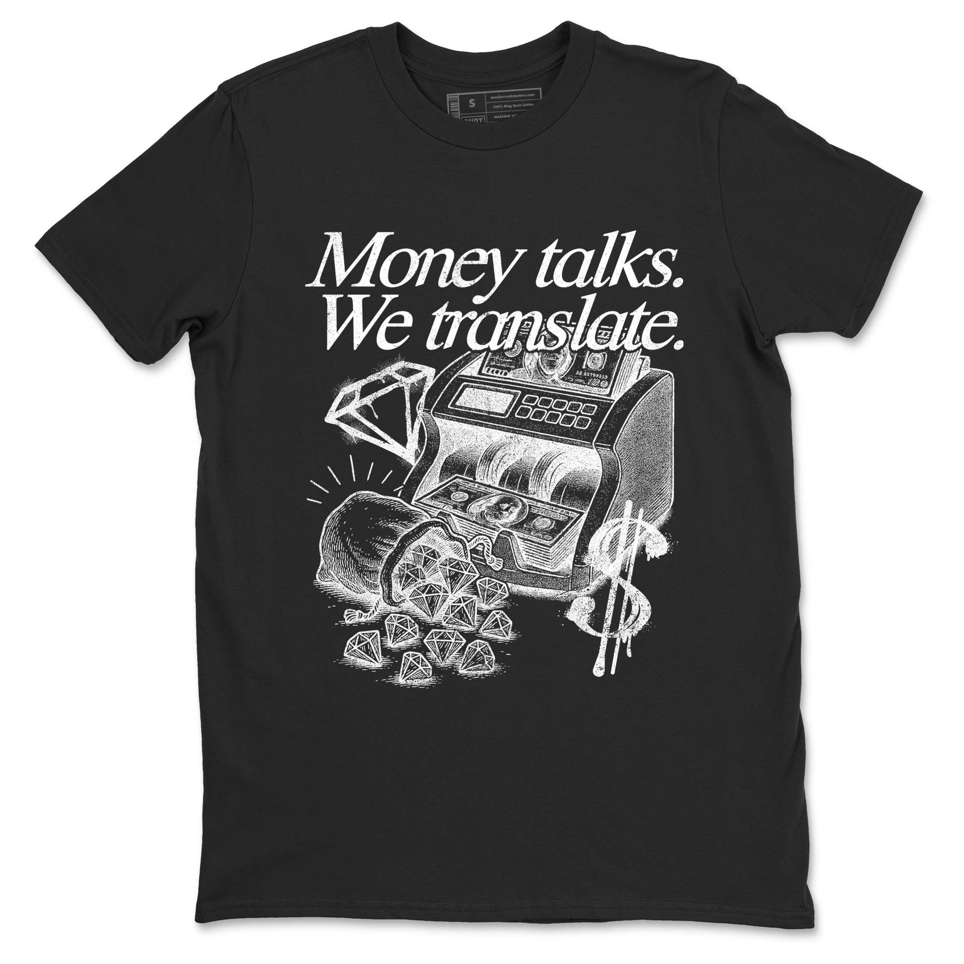 Best Sneakerfit graphic tee – Sneaker Tees To Match Air Jordan 4 Retro Black Cat Sneakers – Money Talks We Translate Tee Black 2