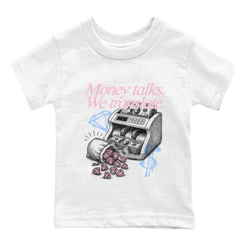 Sneaker match tees – Sneaker Tees To Match Air Jordan 5 35th Anniversary Shoes – Money Talks We Translate Kids T-Shirt White 2