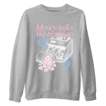 Sneaker match tees – Sneaker Tees To Match Air Jordan 5 35th Anniversary Shoes – Money Talks We Translate Tee Heather Grey 2