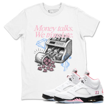 Sneaker match tees – Sneaker Tees To Match Air Jordan 5 35th Anniversary Shoes – Money Talks We Translate Tee White 1