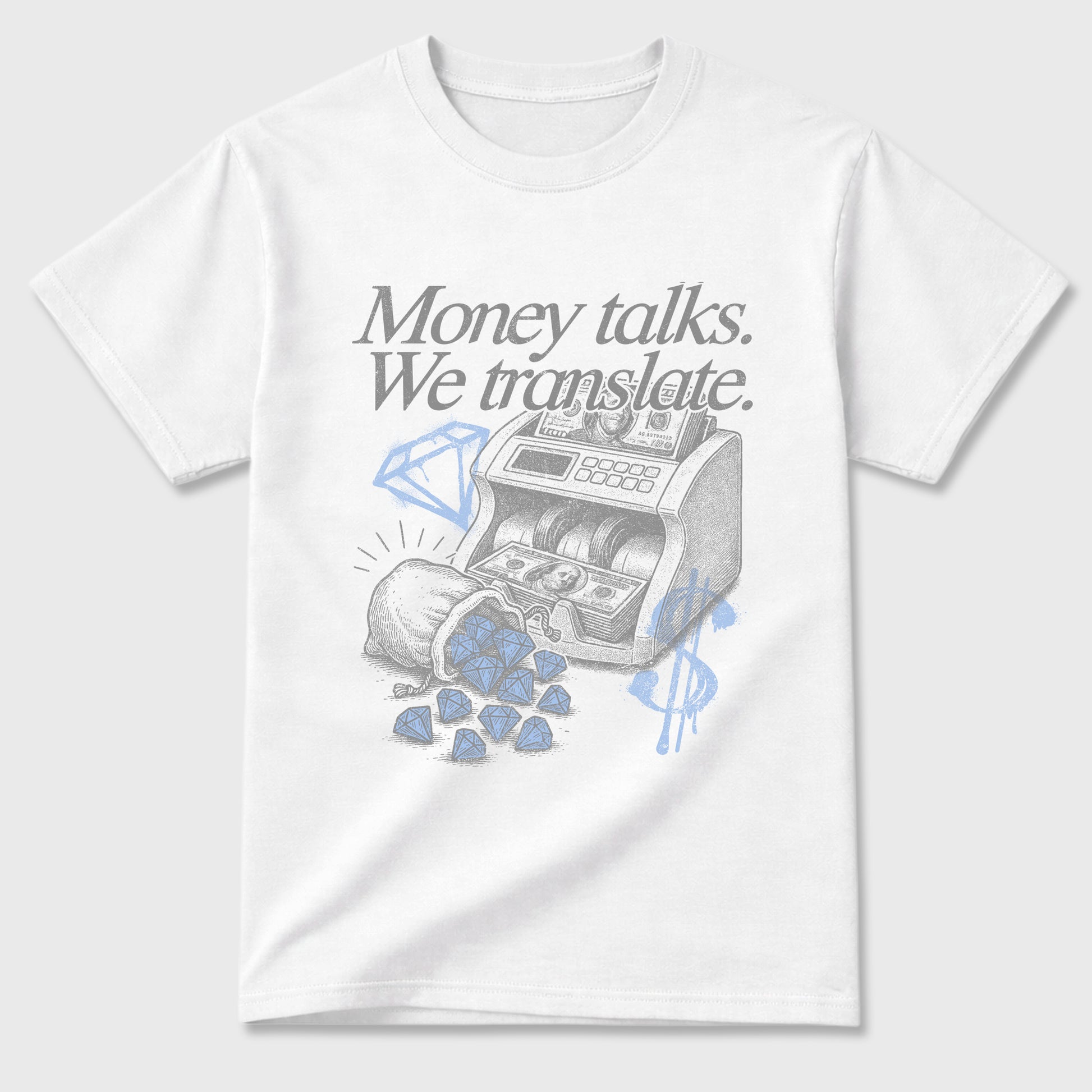 Sneaker match tees – Sneaker Tees To Match Air Jordan 5 White Metallic Shoes – Money Talks We Translate Tee White 2