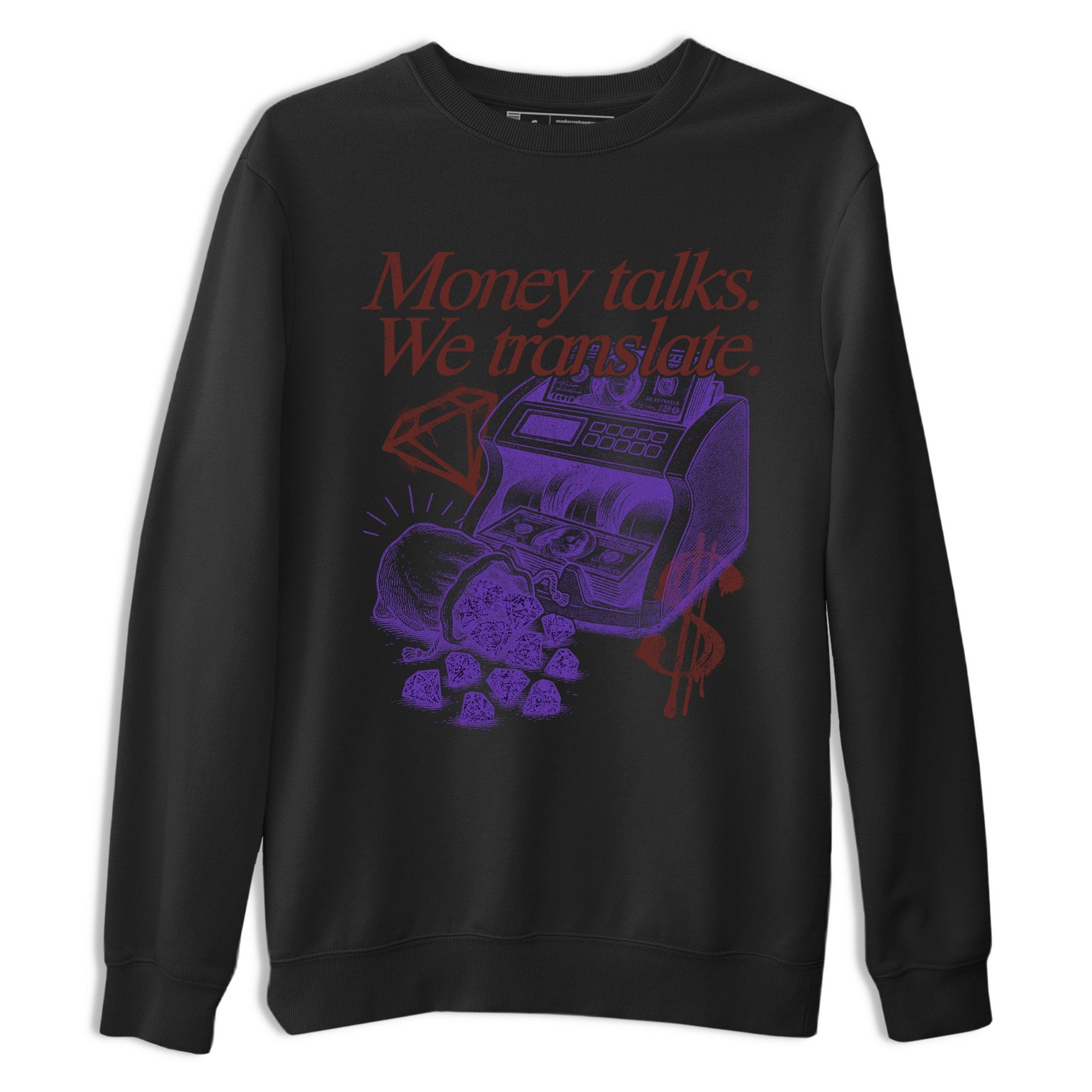 Sneaker match tees – Sneaker Threads To Match Dunk Low Persian Violet Shoes – Money Talks We Translate Tee Black 2