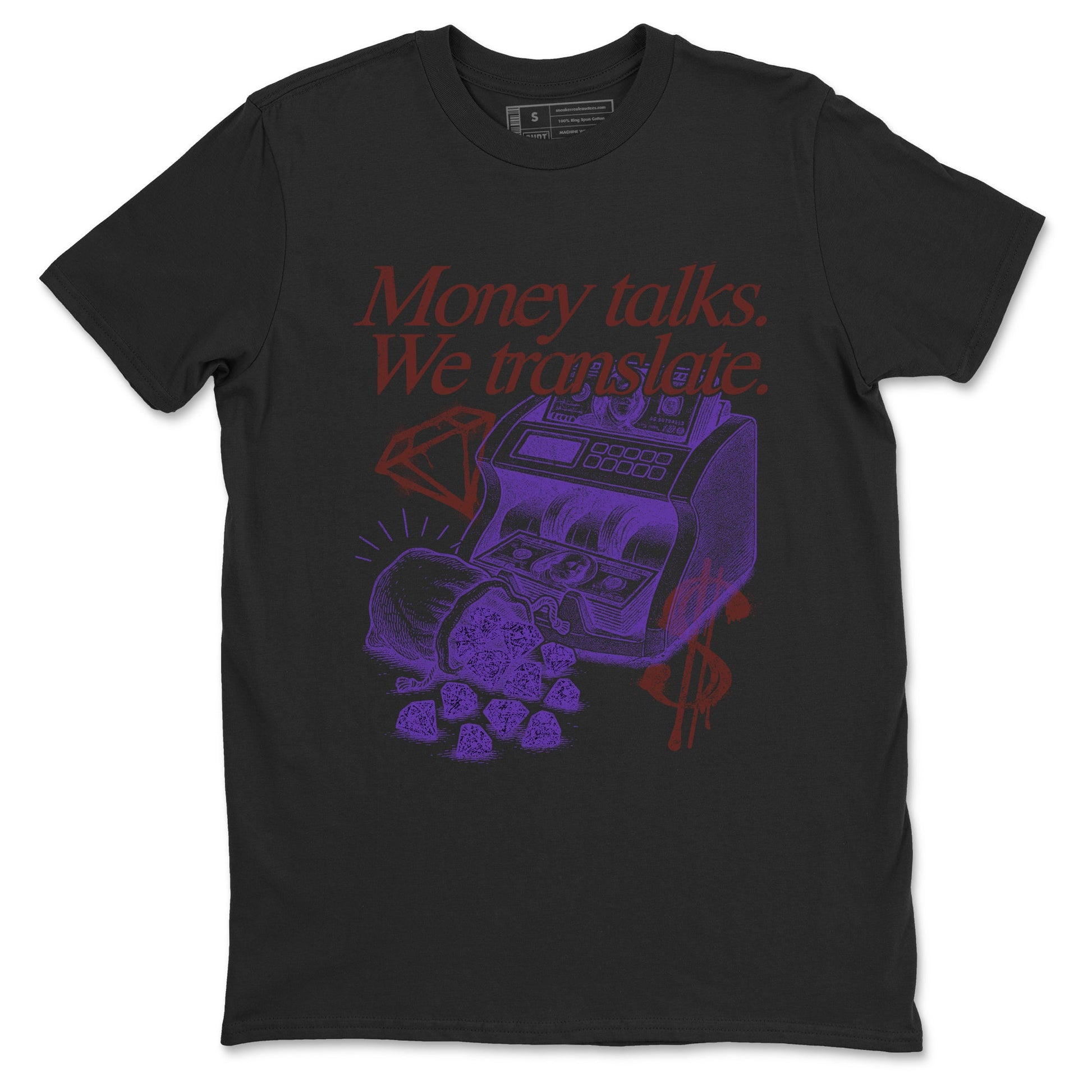 Sneaker match tees – Sneaker Threads To Match Dunk Low Persian Violet Shoes – Money Talks We Translate Tee Black 2