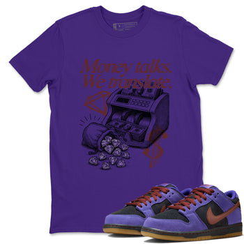Sneaker match tees – Sneaker Threads To Match Dunk Low Persian Violet Shoes – Money Talks We Translate Tee Purple 1