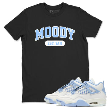 Moody sneaker match t-shirt styled to complete your fit with the Air Jordan 4 Aluminum sneakers, shown in Black 1.