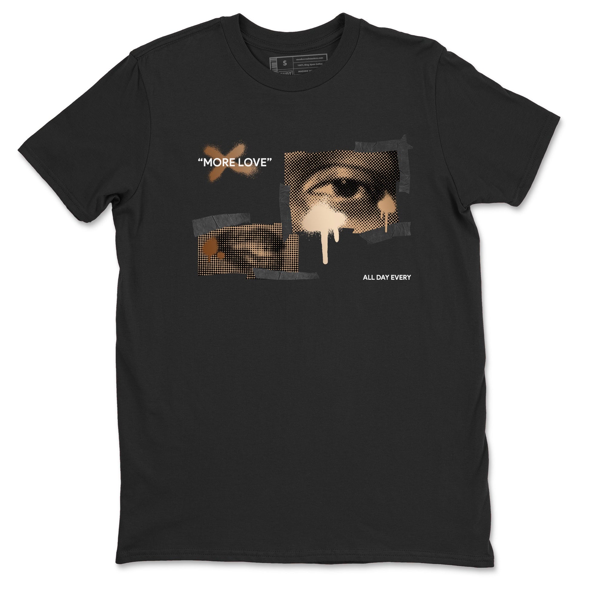 Foams One Metallic Copper shirts to match jordans More Love sneaker match tees Air Foamposite One Metallic Copper match shoes to clothes SNRT Sneaker Tees unisex cotton Black 2 shirts