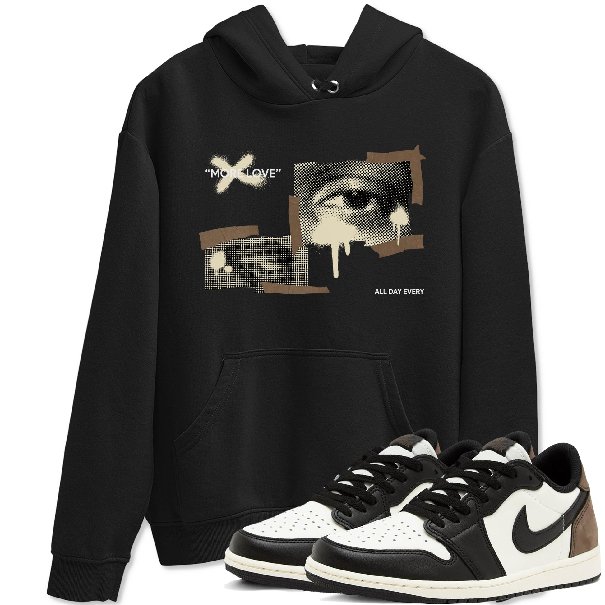 1s Low OG Mocha shirts to match jordans More Love sneaker match tees Air Jordan 1 Mocha match shoes to clothes SNRT Sneaker Tees unisex cotton Black 1 shirts