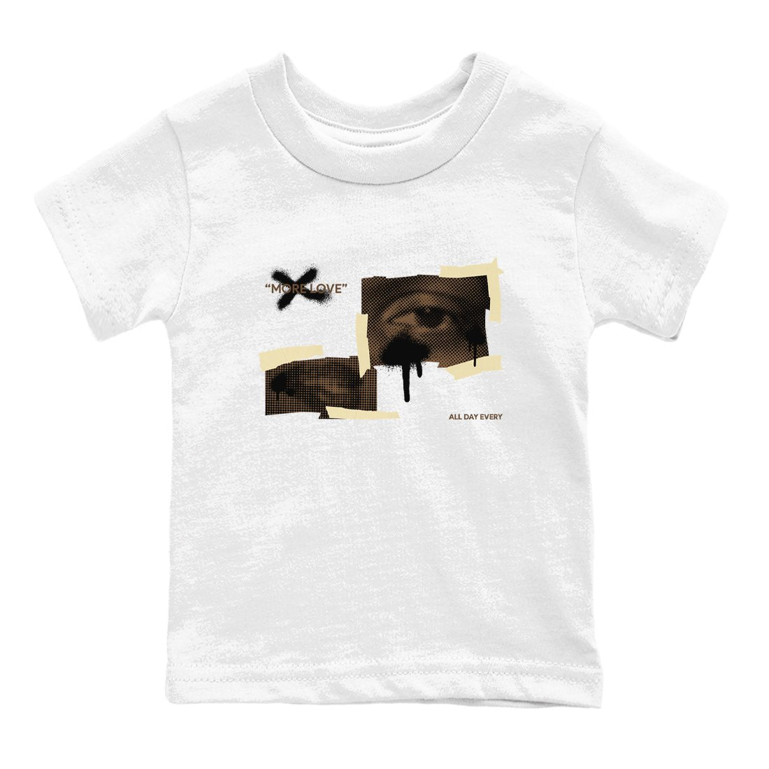 1s Low OG Mocha shirts to match jordans More Love sneaker match tees Air Jordan 1 Mocha match shoes to clothes SNRT Sneaker Tees Youth Baby White 2 tee