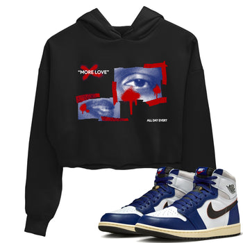 1s Rare Air shirts to match jordans More Love sneaker match tees Air Jordan 1 High OG Rare Air Deep Royal Blue match shoes to clothes SNRT Sneaker Tees unisex cotton Black 1 crop tee