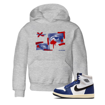 1s Rare Air shirts to match jordans More Love sneaker match tees Air Jordan 1 High OG Rare Air Deep Royal Blue match shoes to clothes SNRT Sneaker Tees Youth Baby Heather Grey 1 tee