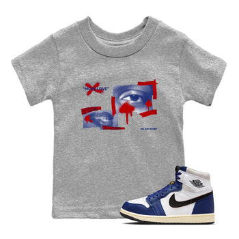 1s Rare Air shirts to match jordans More Love sneaker match tees Air Jordan 1 High OG Rare Air Deep Royal Blue match shoes to clothes SNRT Sneaker Tees Youth Baby Heather Grey 1 tee
