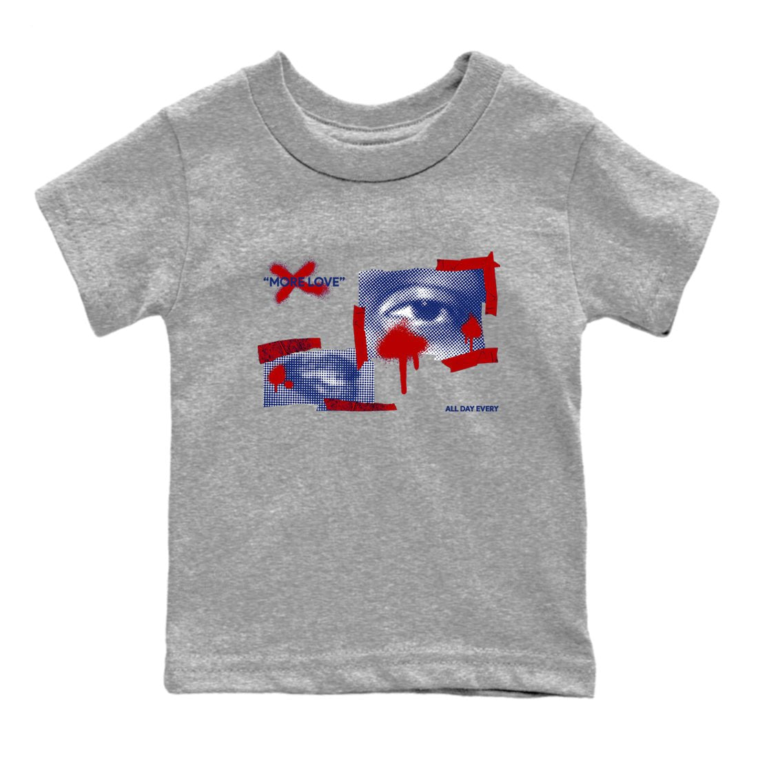 1s Rare Air shirts to match jordans More Love sneaker match tees Air Jordan 1 High OG Rare Air Deep Royal Blue match shoes to clothes SNRT Sneaker Tees Youth Baby Heather Grey 2 tee