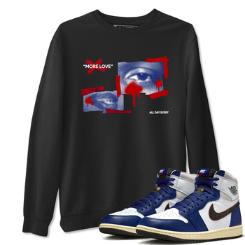 1s Rare Air shirts to match jordans More Love sneaker match tees Air Jordan 1 High OG Rare Air Deep Royal Blue match shoes to clothes SNRT Sneaker Tees unisex cotton Black 1 shirts