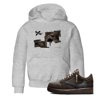 Air Jordan 1 Travis Scott Velvet Brown shirts to match jordans More Love sneaker match tees Travis Scott x Air Jordan 1 Low OG Velvet Brown best t shirts to wear with jordans SNRT Sneaker Tees Youth Baby Heather Grey 1 tee