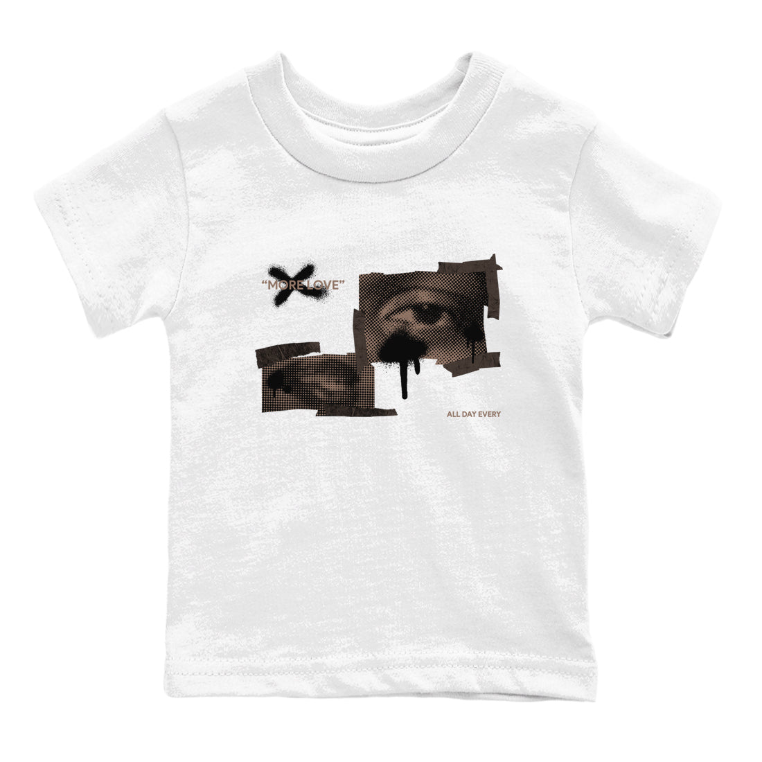 Air Jordan 1 Travis Scott Velvet Brown shirts to match jordans More Love sneaker match tees Travis Scott x Air Jordan 1 Low OG Velvet Brown best t shirts to wear with jordans SNRT Sneaker Tees Youth Baby White 2 tee