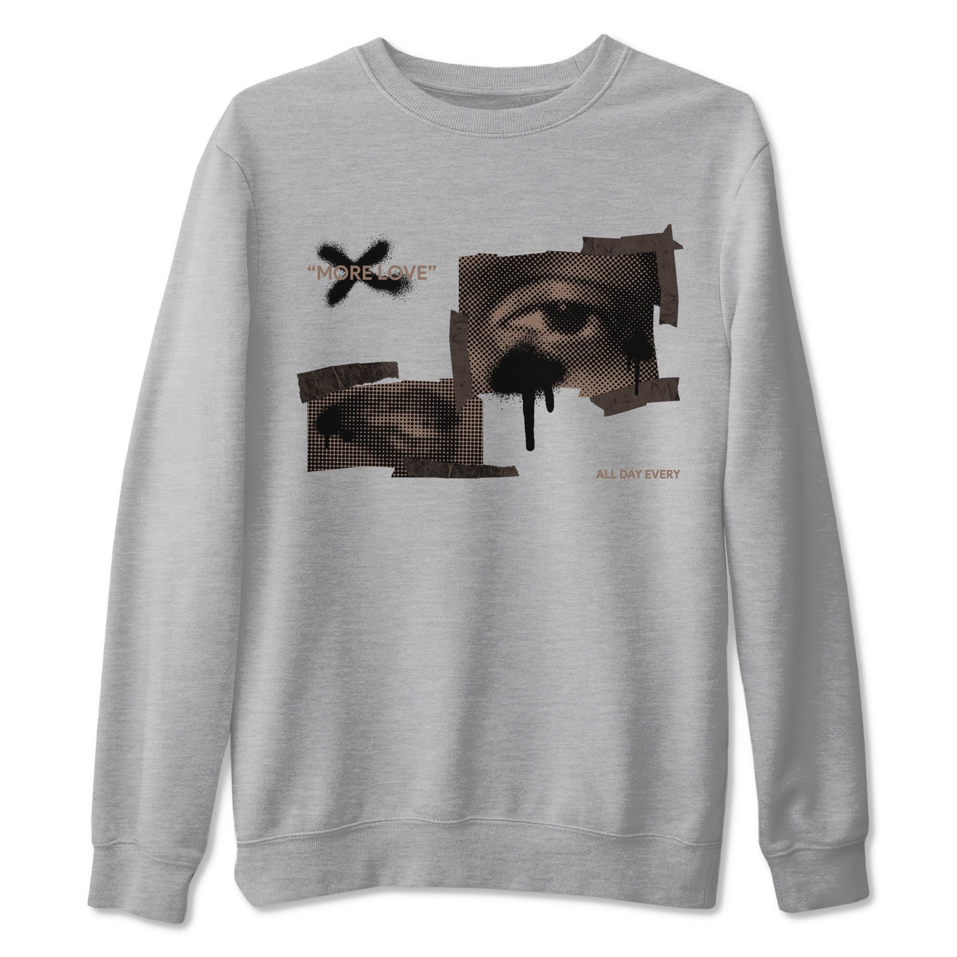 Air Jordan 1 Travis Scott Velvet Brown shirts to match jordans More Love sneaker match tees Travis Scott x Air Jordan 1 Low OG Velvet Brown best t shirts to wear with jordans SNRT Sneaker Tees unisex cotton Heather Grey 2 shirts