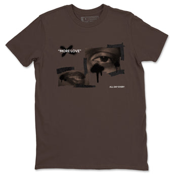 Air Jordan 1 Travis Scott Velvet Brown shirts to match jordans More Love sneaker match tees Travis Scott x Air Jordan 1 Low OG Velvet Brown best t shirts to wear with jordans SNRT Sneaker Tees unisex cotton Dark Chocolate 2 shirts