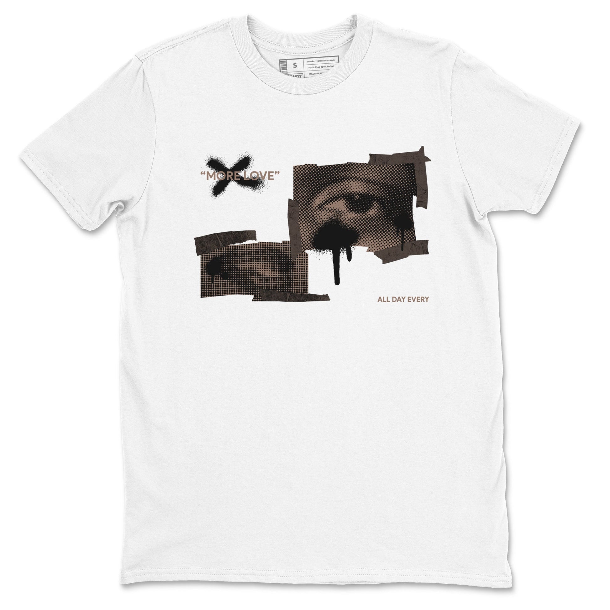 Air Jordan 1 Travis Scott Velvet Brown shirts to match jordans More Love sneaker match tees Travis Scott x Air Jordan 1 Low OG Velvet Brown best t shirts to wear with jordans SNRT Sneaker Tees unisex cotton White 2 shirts