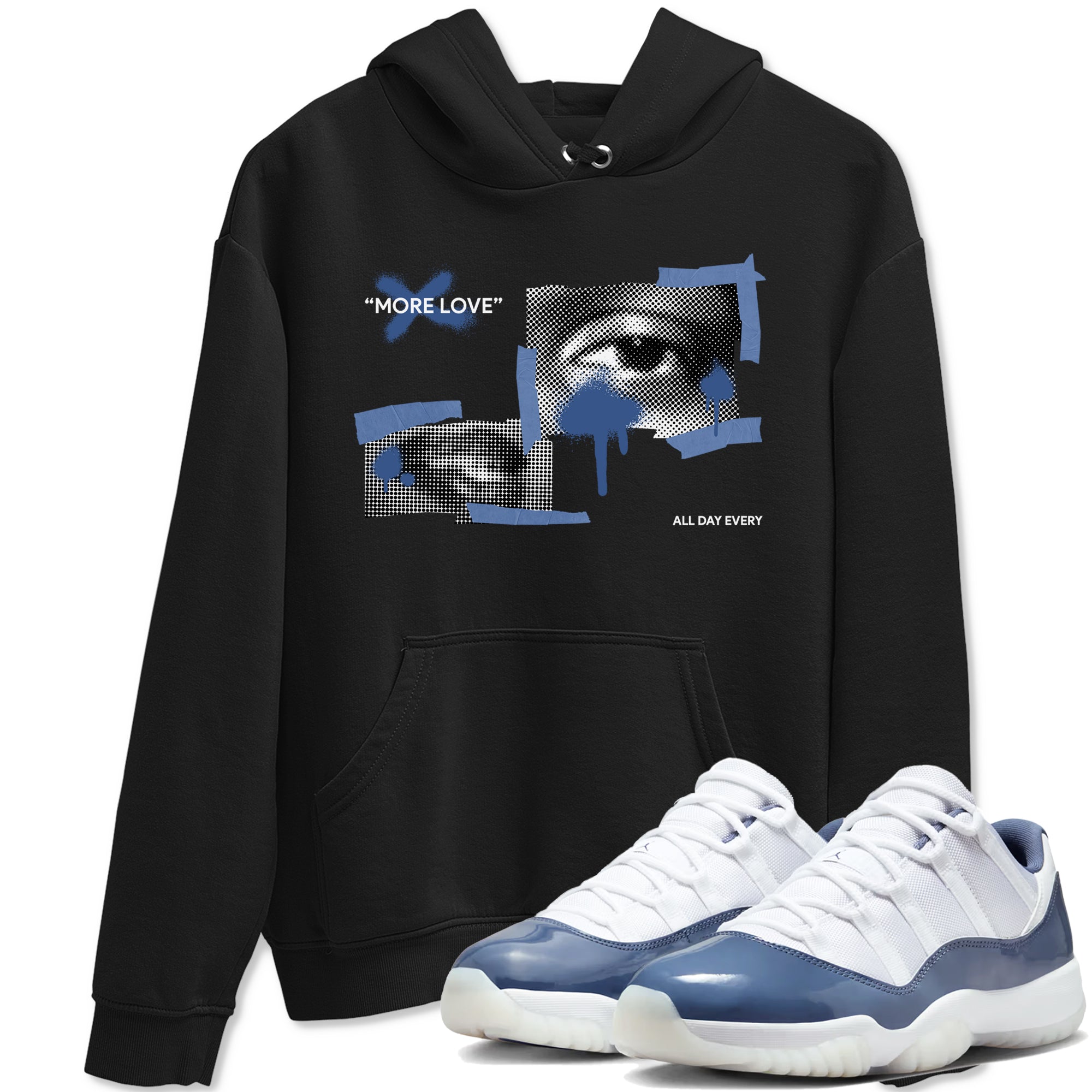 11s Diffused Blue Shirts To Match Jordans More Love sneaker match tees Air Jordan 11 Diffused Blue Tee SNRT Sneaker Release Tees unisex cotton Black 1 crew neck shirts