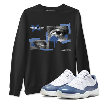 11s Diffused Blue Shirts To Match Jordans More Love sneaker match tees Air Jordan 11 Diffused Blue Tee SNRT Sneaker Release Tees unisex cotton Black 1 crew neck shirts