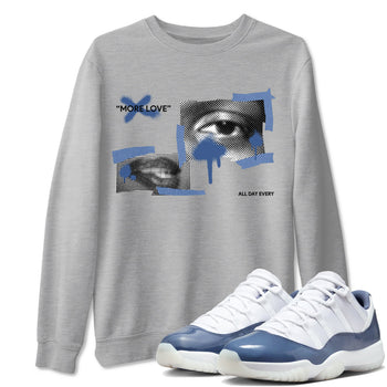 11s Diffused Blue Shirts To Match Jordans More Love sneaker match tees Air Jordan 11 Diffused Blue Tee SNRT Sneaker Release Tees unisex cotton Heather Grey 1 crew neck shirts